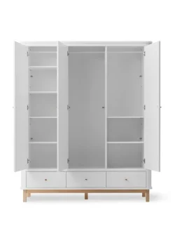 Best Oliver Furniture Wood Klædeskab Hvid / Eg - 3 døre