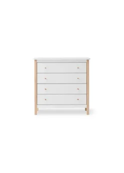 Outlet Oliver Furniture Wood Kommode Hvid / Eg - 4 skuffer