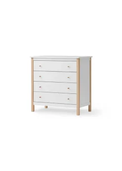 Outlet Oliver Furniture Wood Kommode Hvid / Eg - 4 skuffer